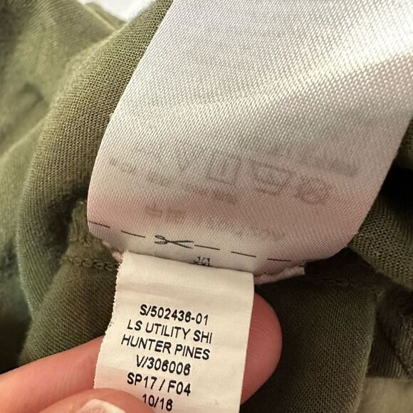 Old Navy Womens XXL Green Shirt Dress Button Front Pockets Casual Minimalist - Picture 11 of 11